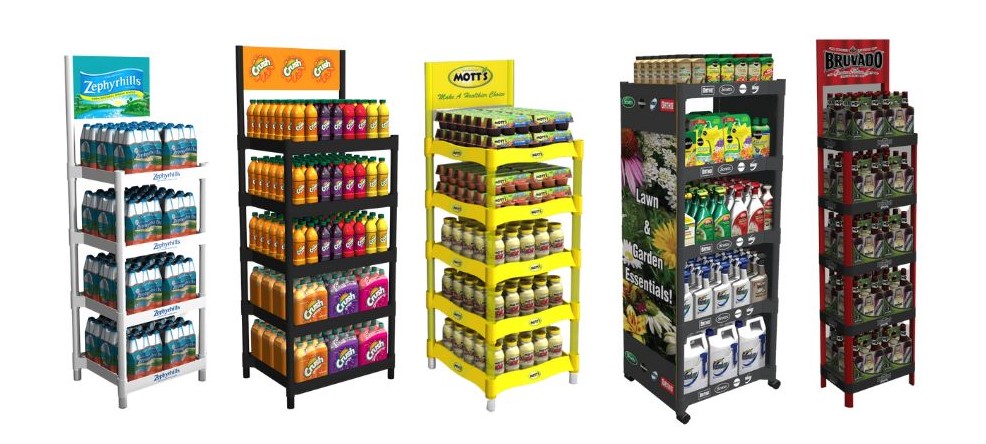 plastic shelving displays