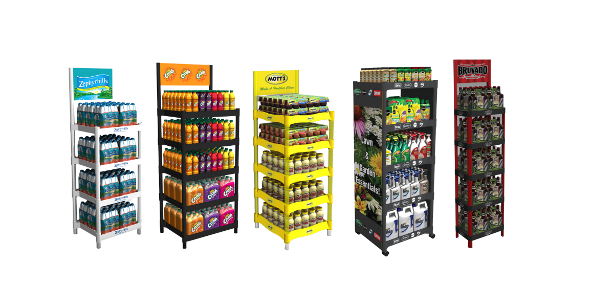 plastic shelving displays